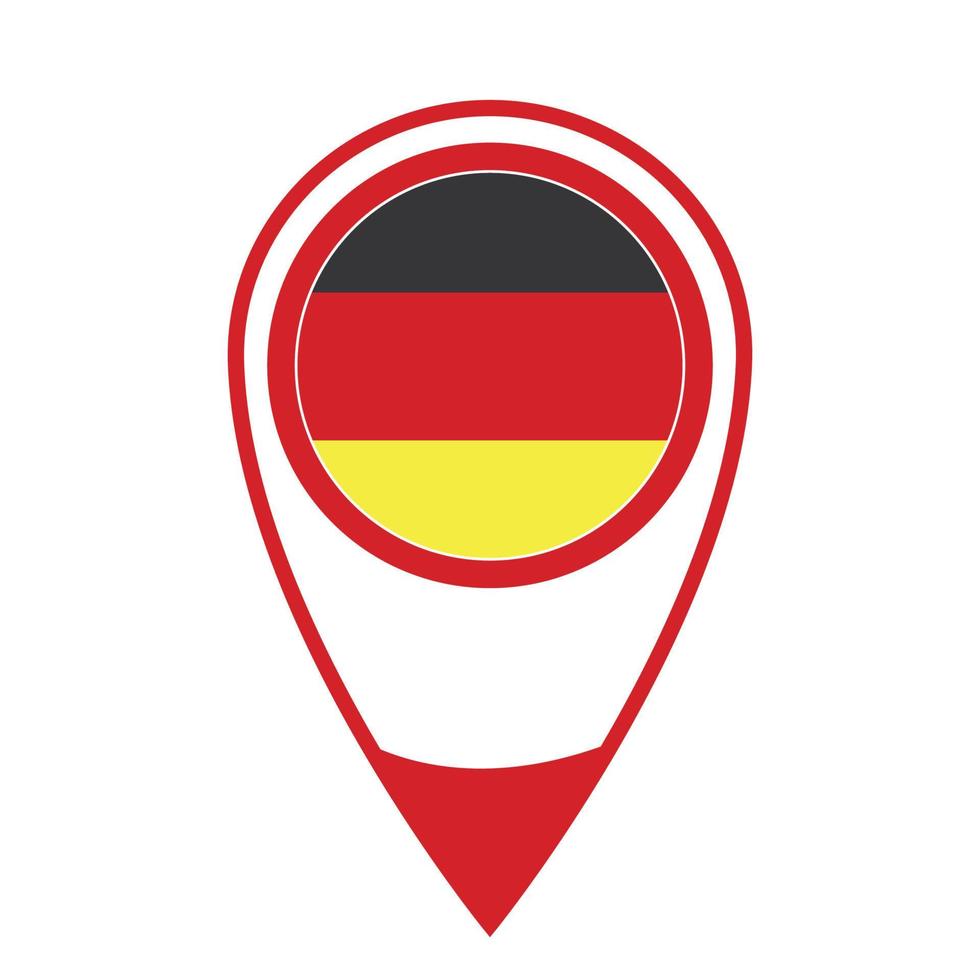 bandera nacional de alemania, icono redondo. icono de puntero de mapa vectorial. vector