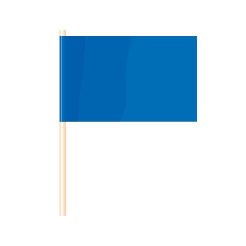 A colored flag on a flagpole. Blue flag. Vector
