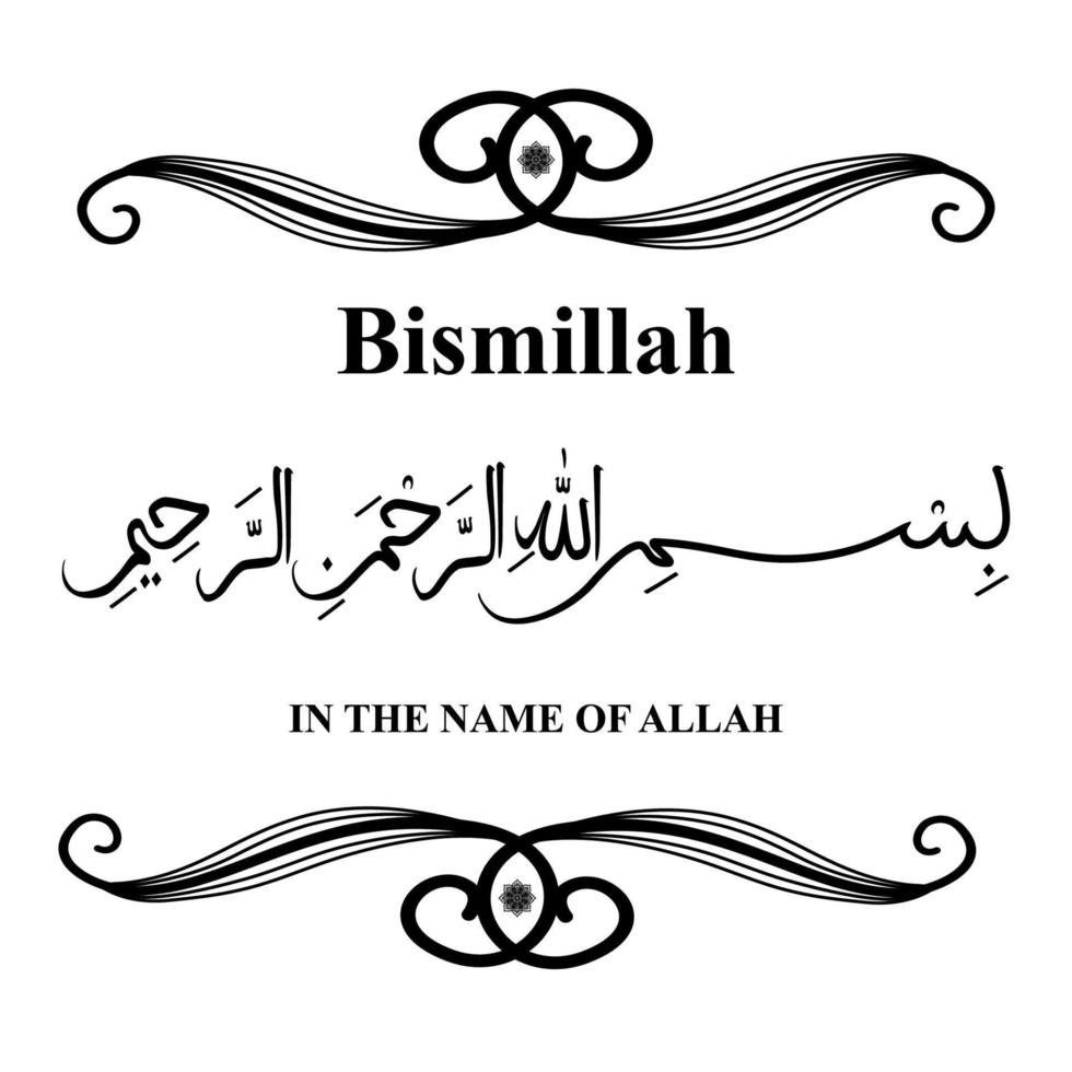 Bismillah, in the name of Allah vector