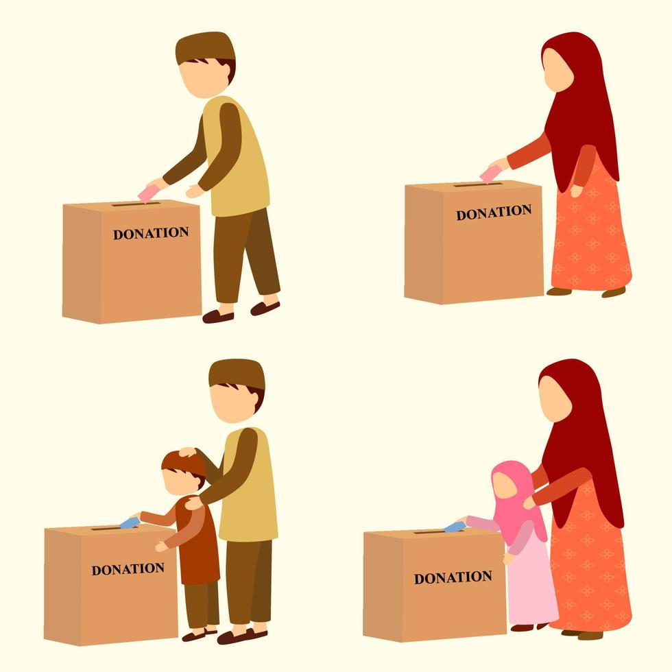 illustration of muslim giving donation vector