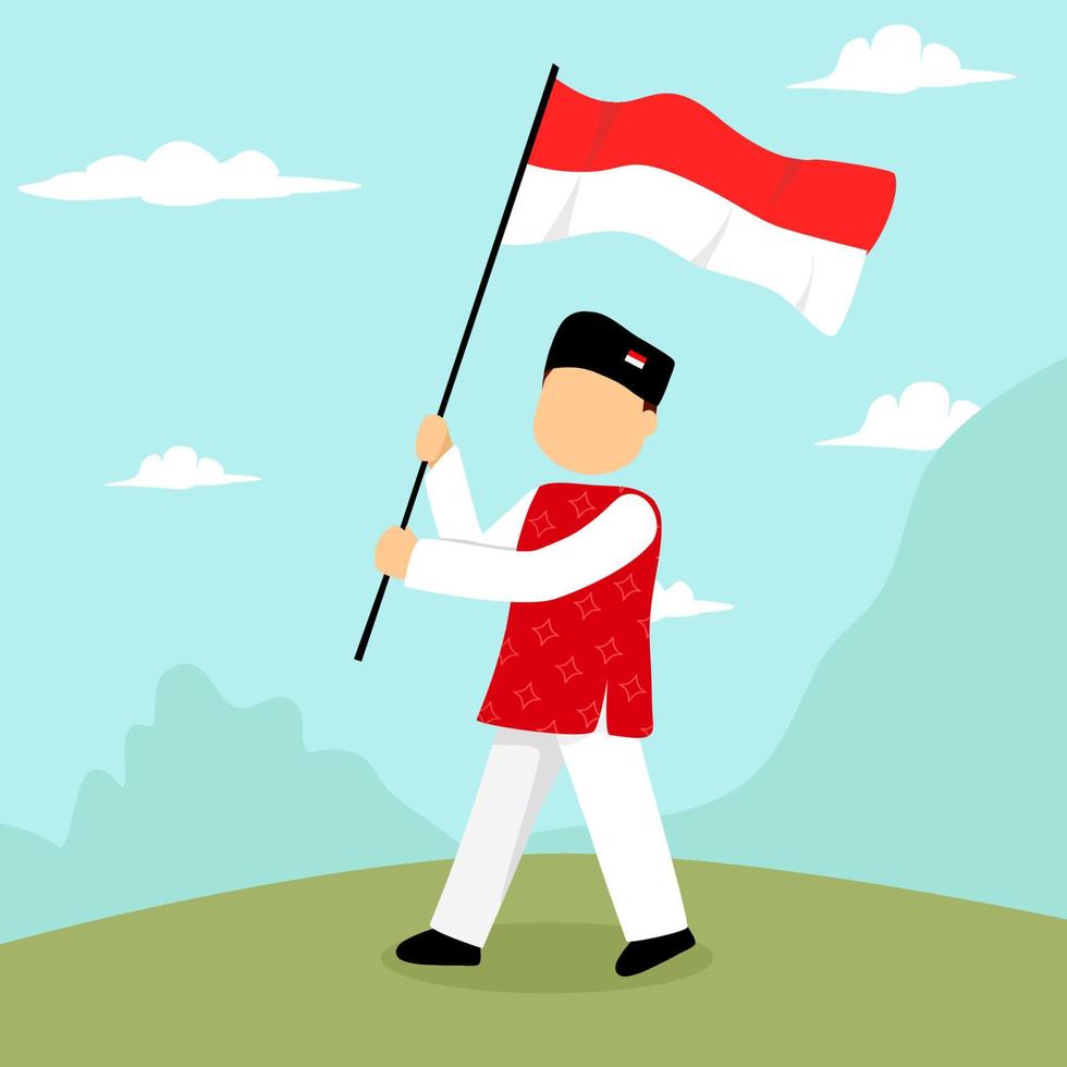 illustration of Indonesian independence celebration vector