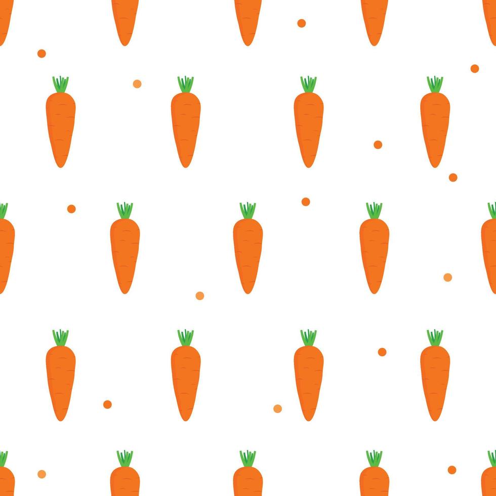 Carrots seamless pattern on white background. vector