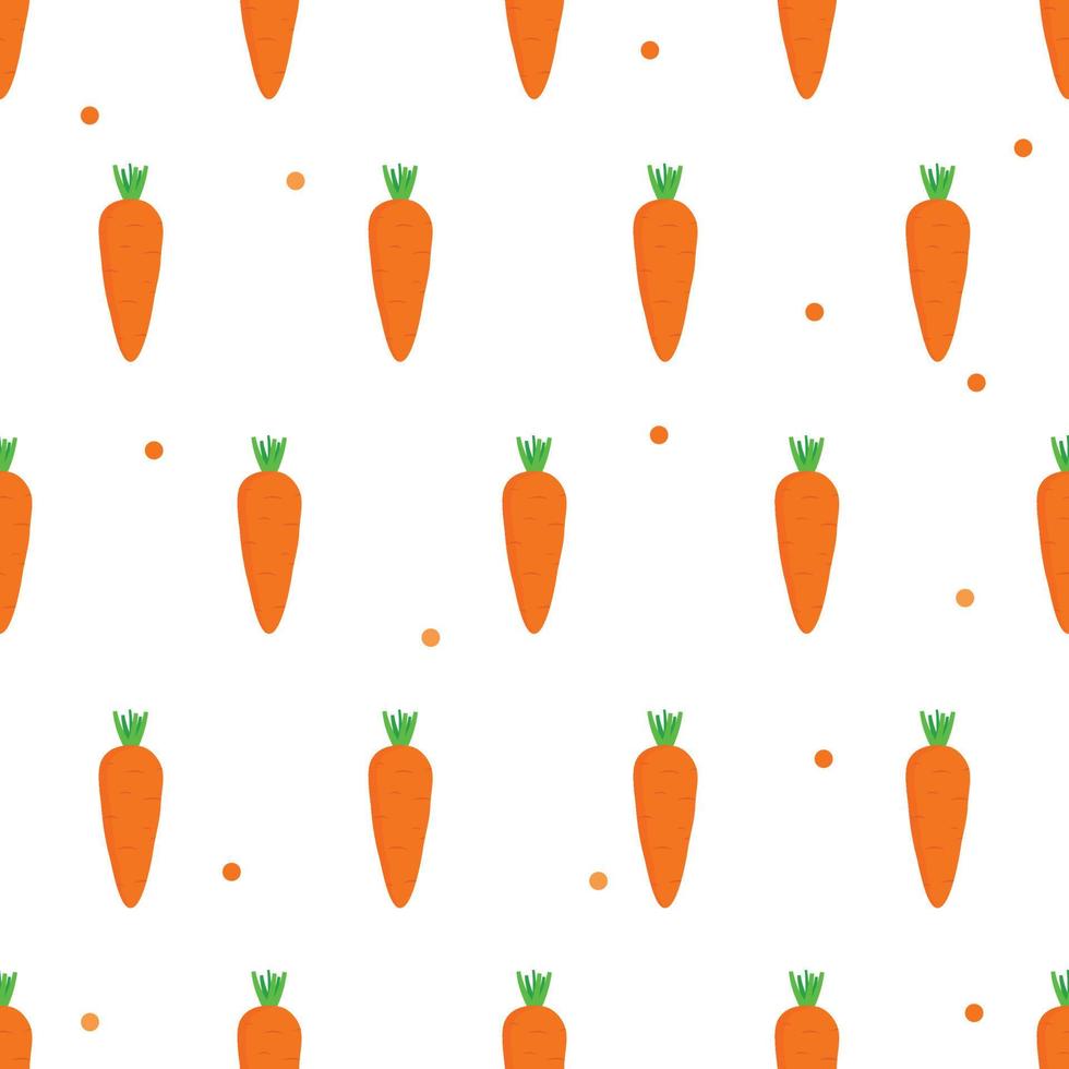 Carrots seamless pattern on white background. vector