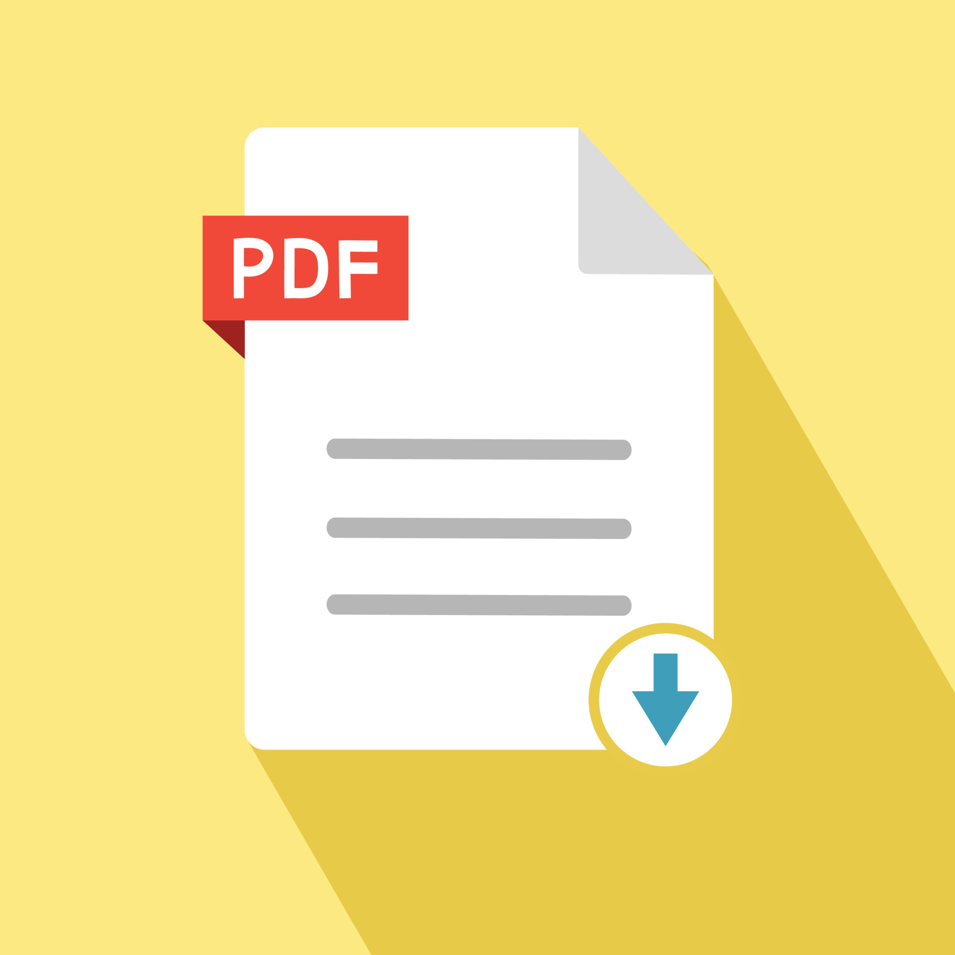 Download PDF icon on yellow background. 10280388 Vector Art at Vecteezy