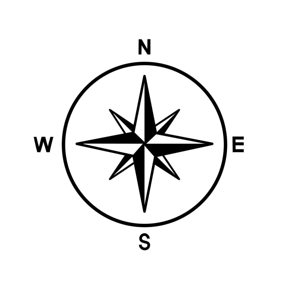 Compass icon on white background. vector