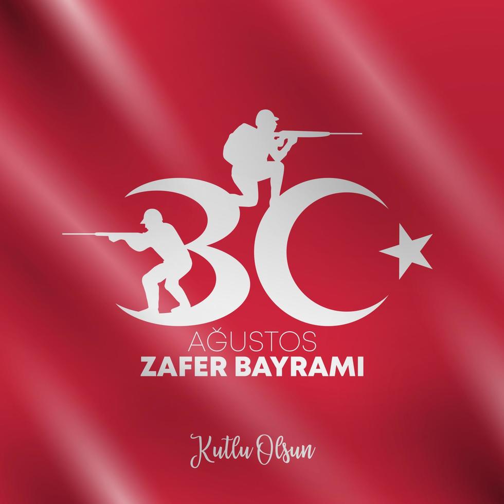 30 Agustos Zafer Bayrami or Turkey victory day background with soldiers vector