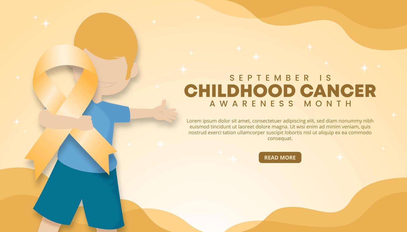 September is childhood cancer awareness day background with a child ...
