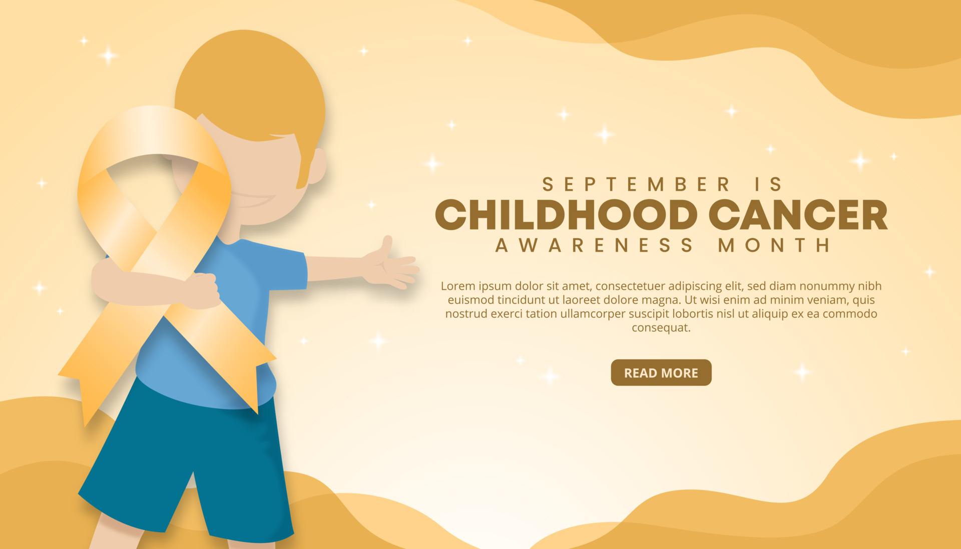 September is childhood cancer awareness day background with a child