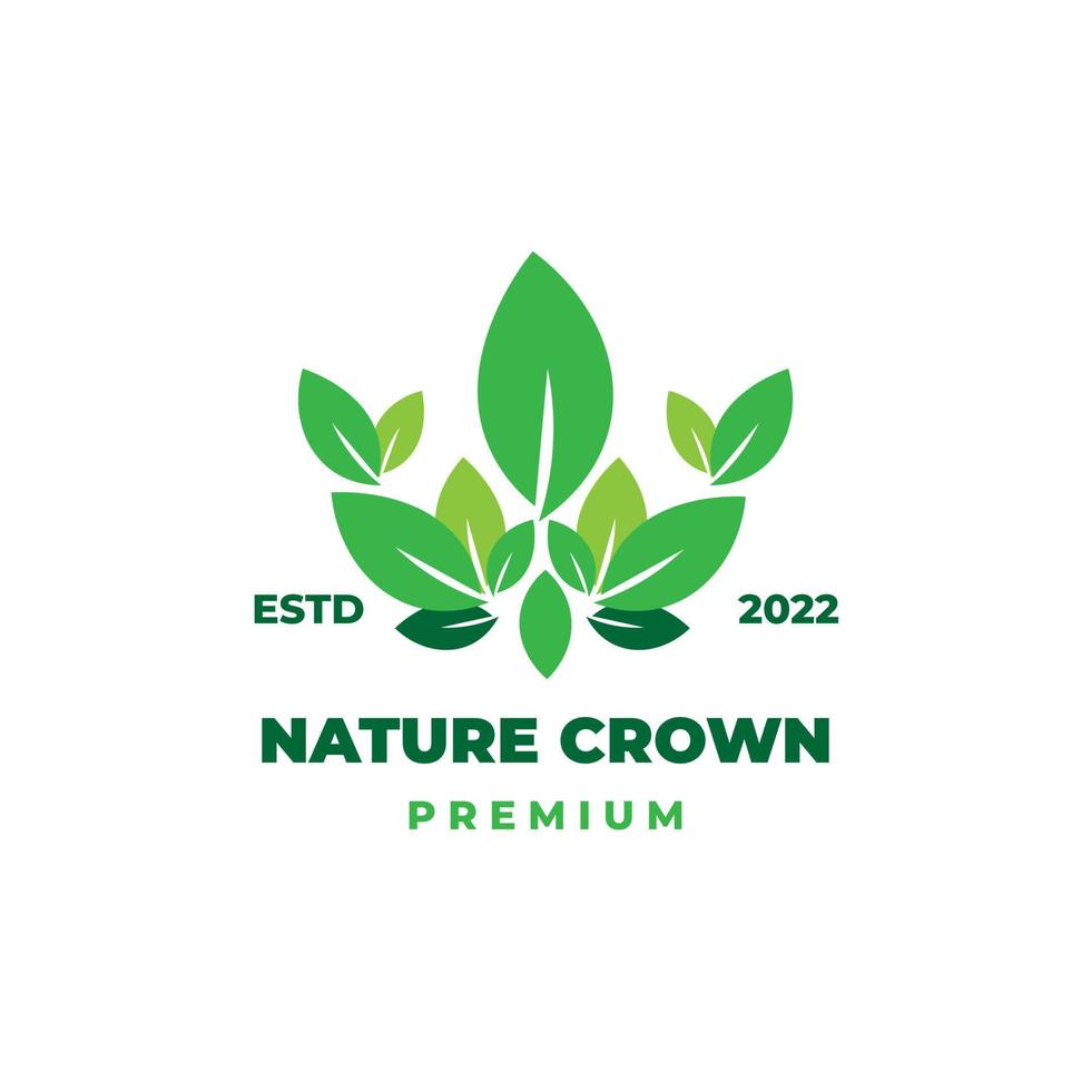 Abstract natural green crown illustration logo vector