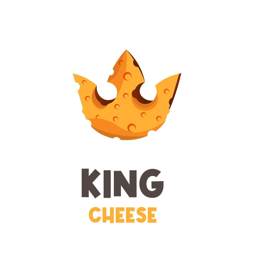 logotipo de ilustración de corona de rey de queso vector