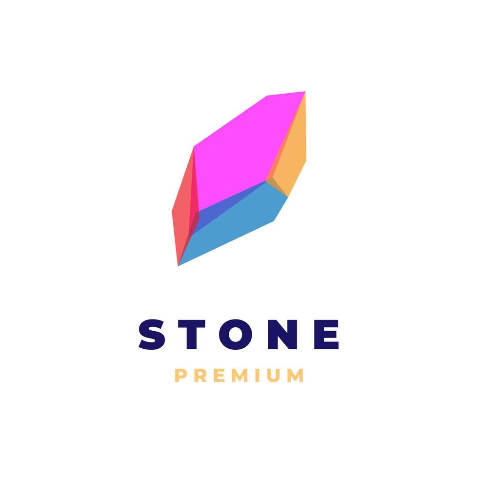 logotipo de ilustración de piedra abstracta colorida vector