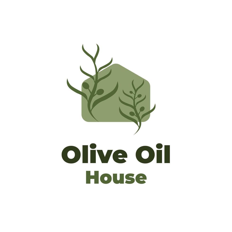 Olive oil house simple logo illustration vector