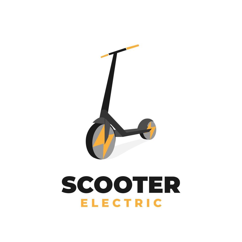 logotipo de ilustración de scooter eléctrico con energía vector