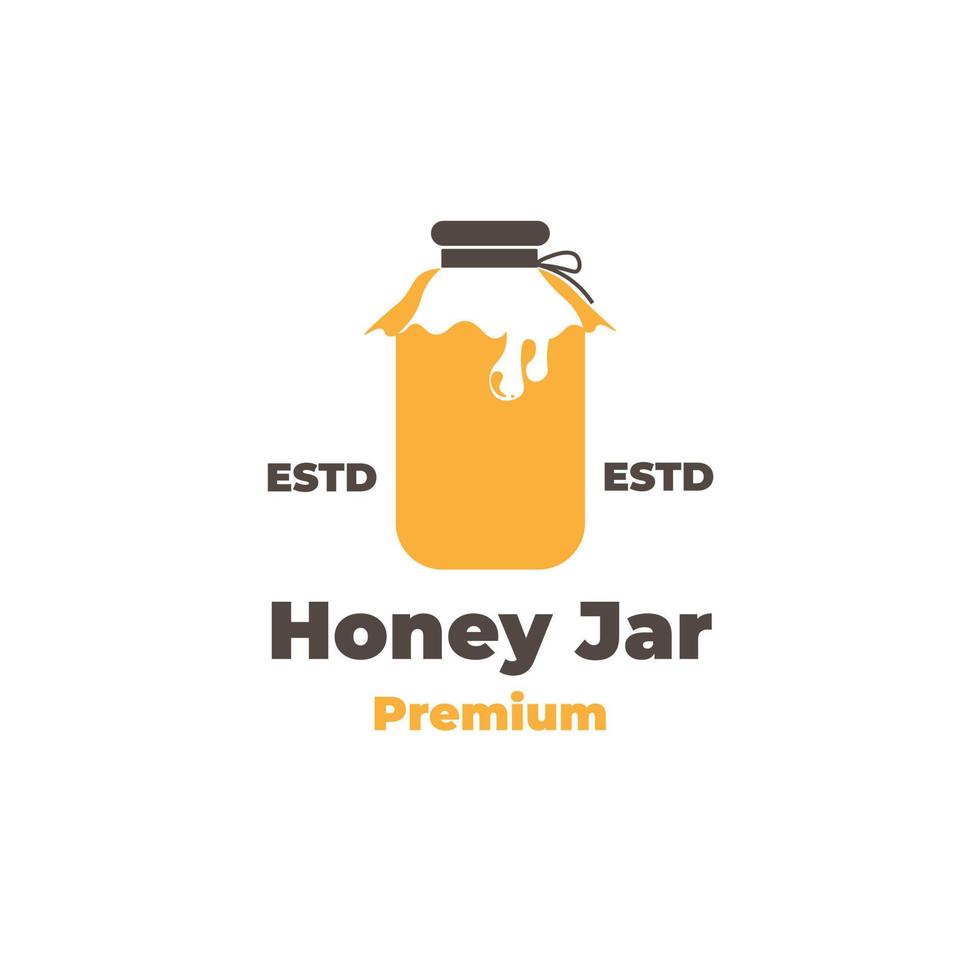 Honey in a jar illustration logo vector