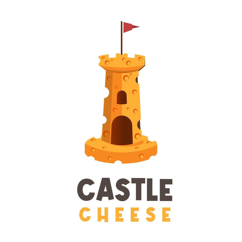Cheese royal castle illustration logo vector