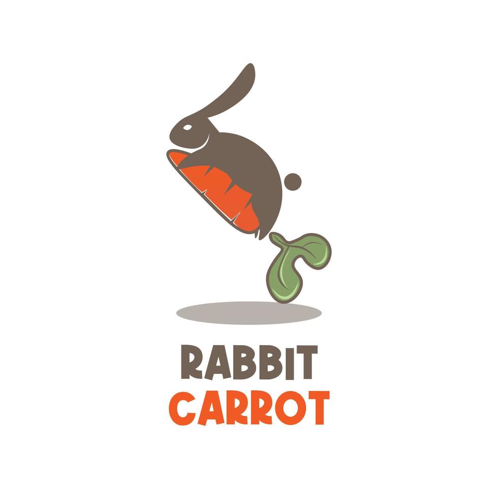 Cute Rabbit Riding a Carrot Vector Illustration Logo