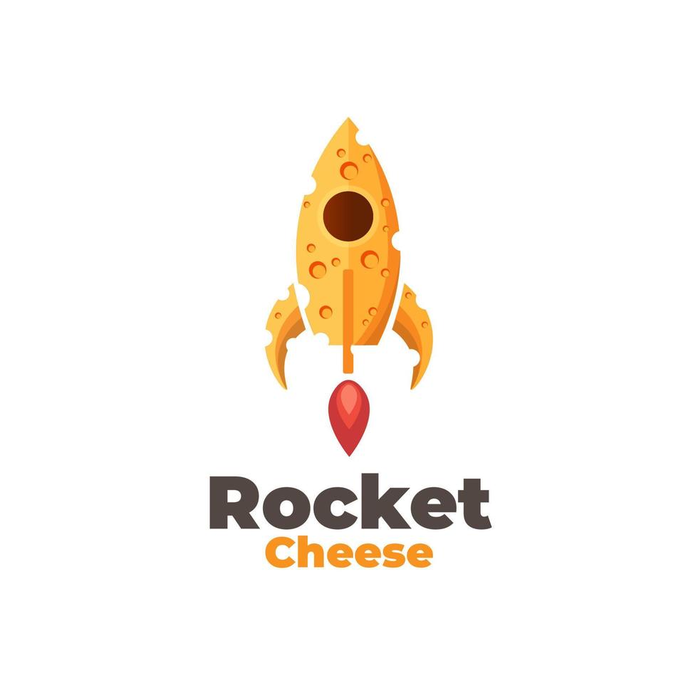logo de ilustración simple de queso cohete vector