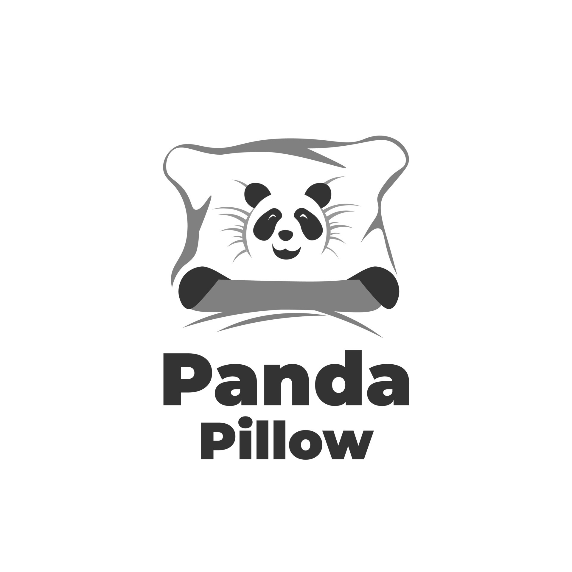 White Fluffy Panda Pillow Vector Illustration Logo 10280671 Vector Art