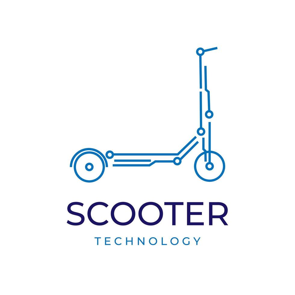 Electric scooter tech illustration logo vector