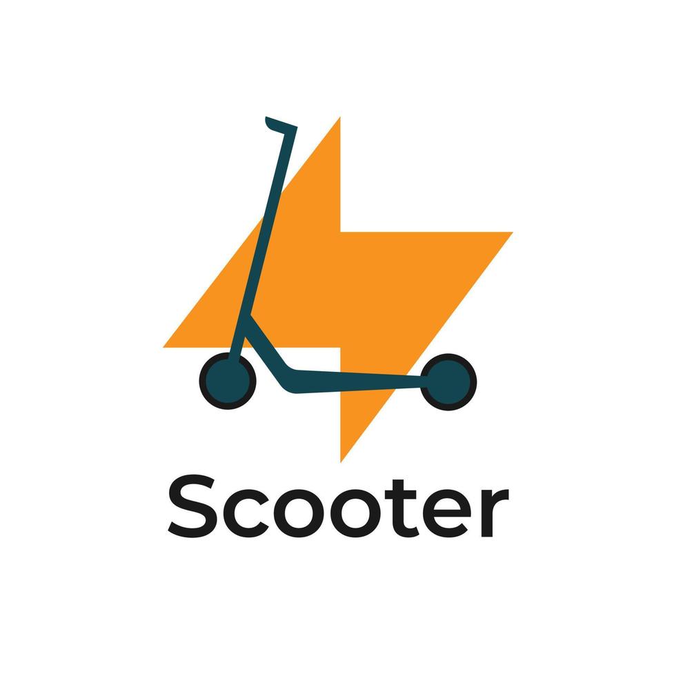 Simple scooter illustration logo with great energy power vector