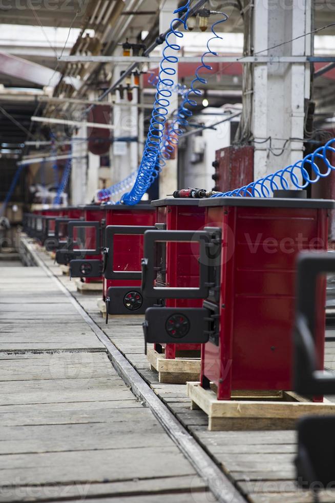 Detail of the stoves in  factory photo