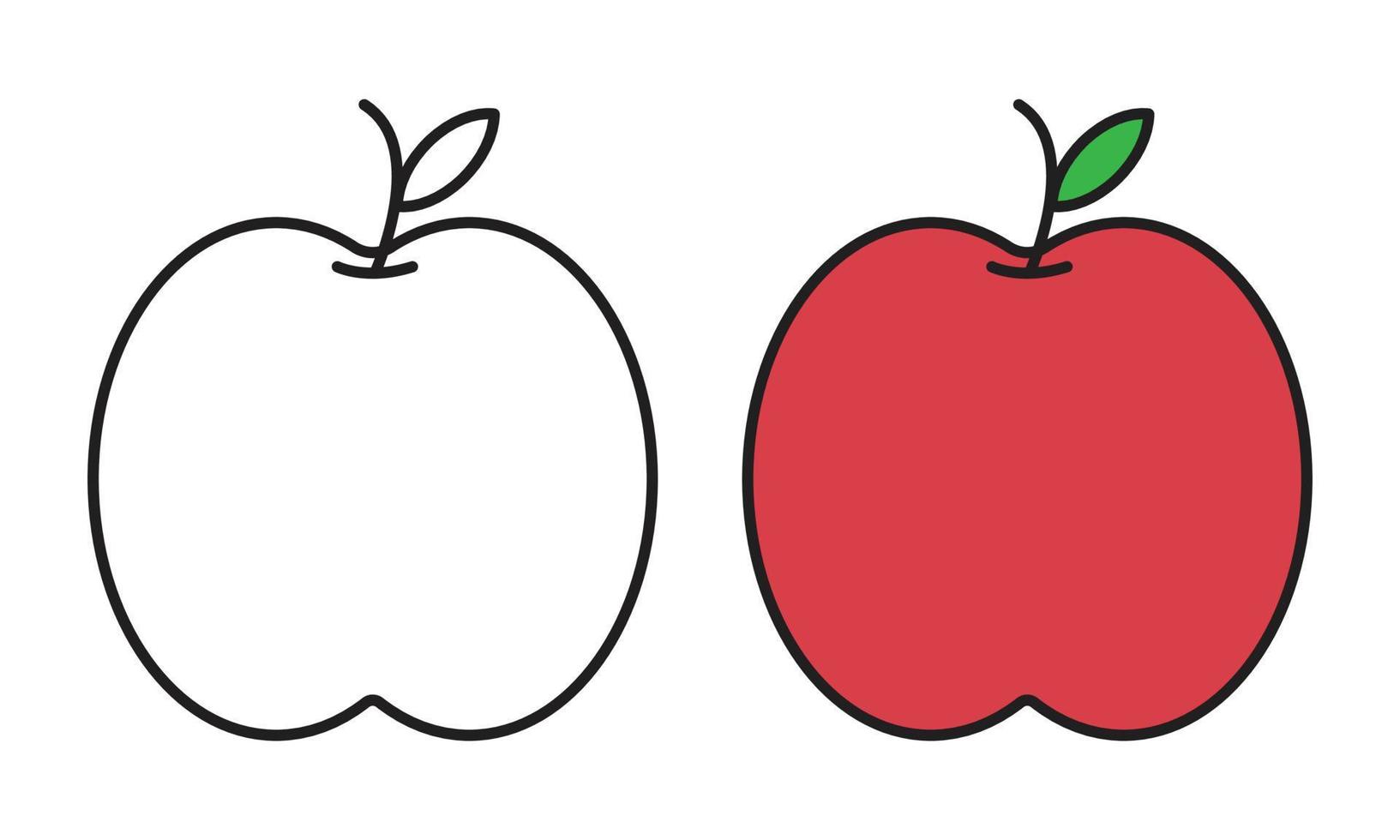 fresh full of nutrition and vitamins juicy sweet red apple vector illustration