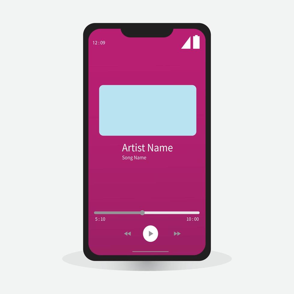 music media streaming player UI interface for websites, smartphone, mobile application UI template vector illustration