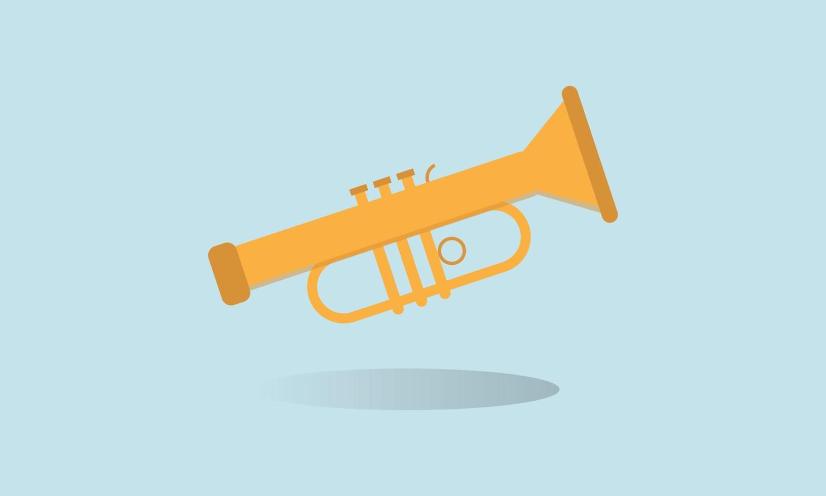 trumpet for jazz music and entertainment melody music play musical instrument vector illustration