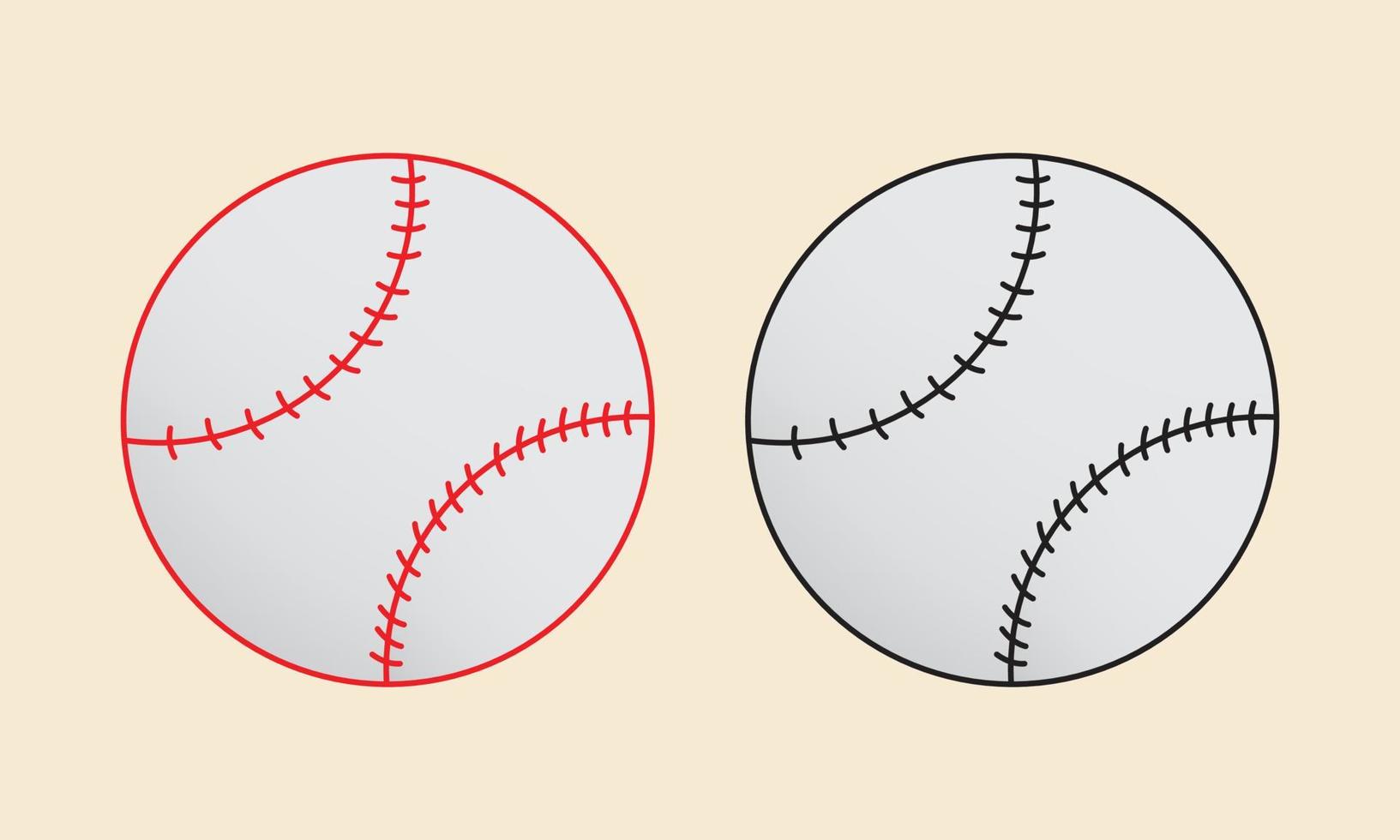 professional baseball for sports team softball in red and white color sports equipment vector illustration