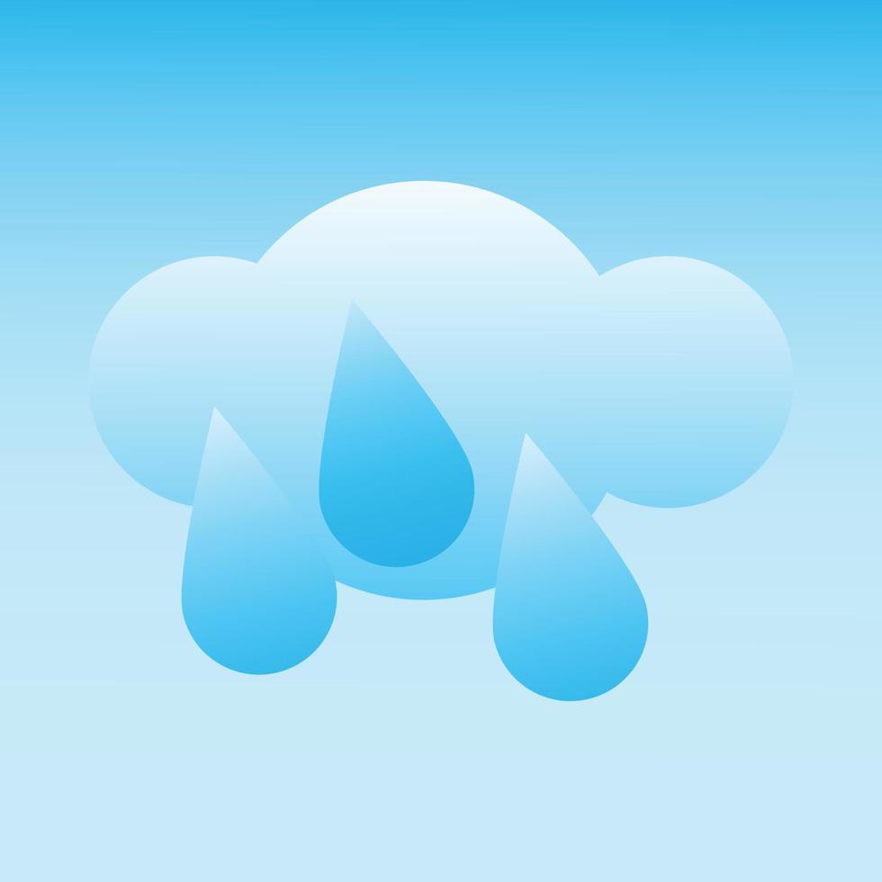 climate weather forecast storm raindrop blue sky vector illustration