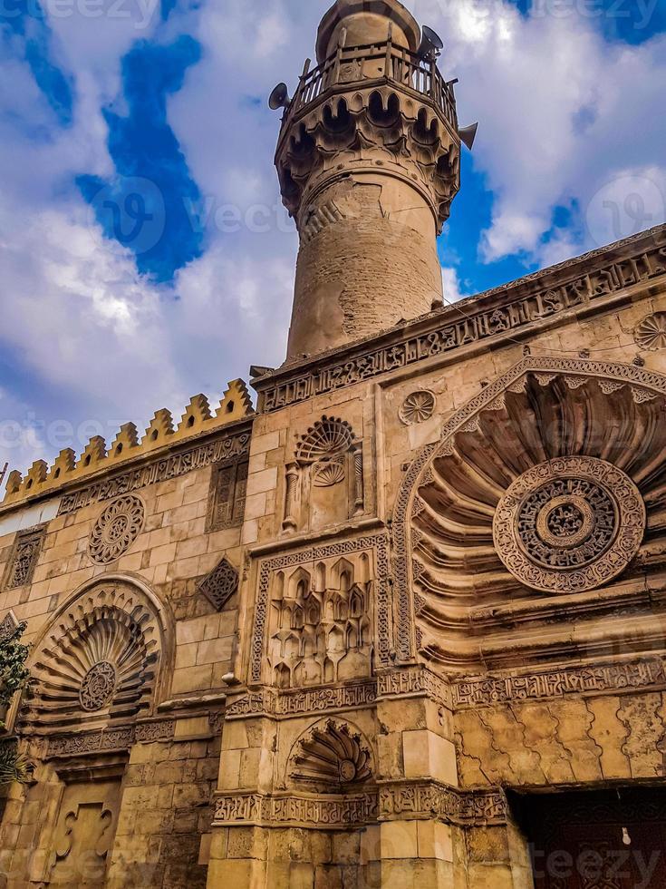 Ancient Aqmar Mosque in Cairo, Egypt photo