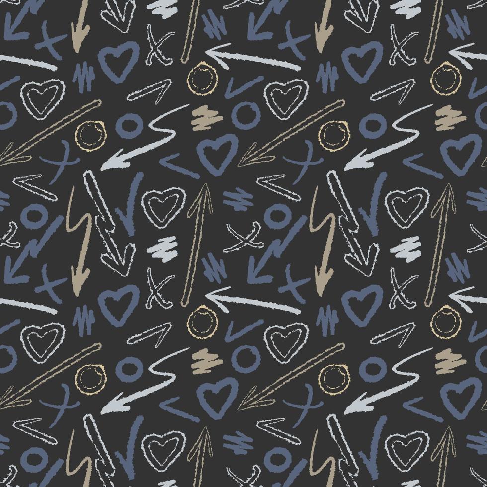 Seamless background gray arrows on dark background. Decor textile, wrapping wallpaper vector print.