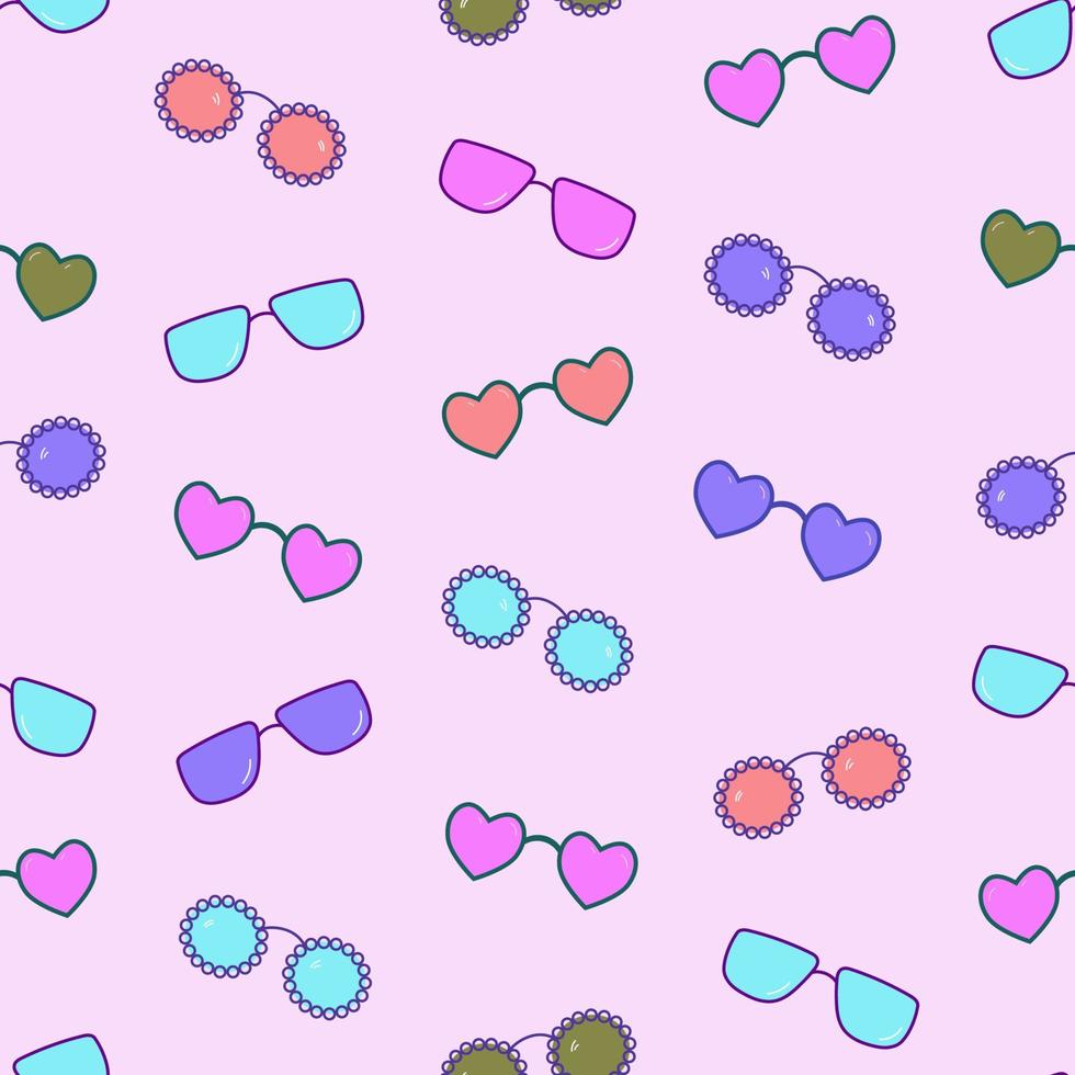 Stylish seamless pattern multicolored sunglasses, great design for any purposes. vector