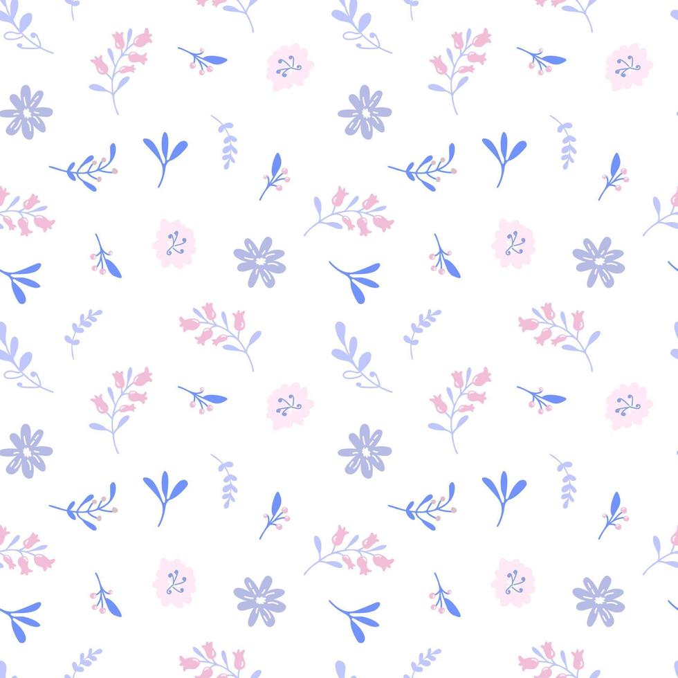 Seamless vintage pattern with delicate pastel little flowers. vector