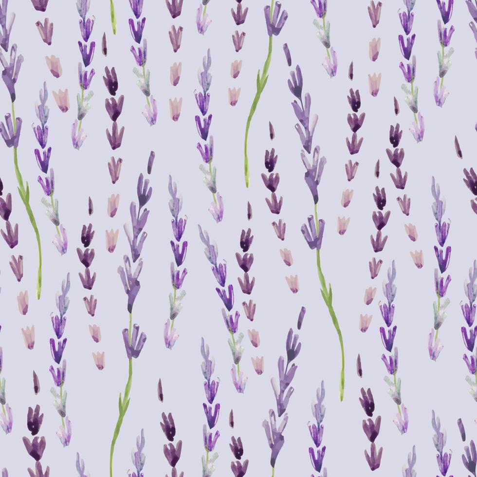 Seamless floral pattern with lavender in boho style. vector