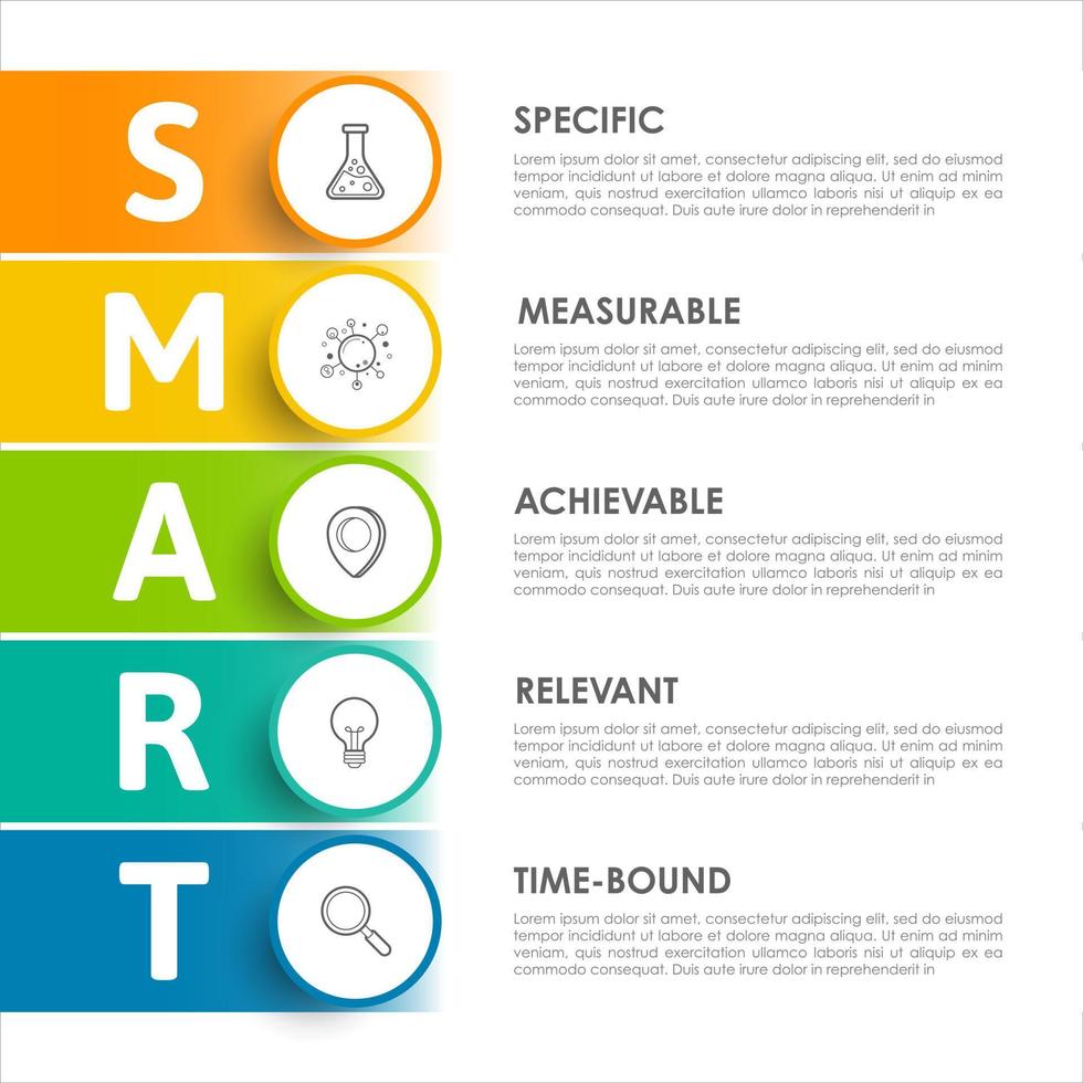 Infographic design template with SMART concept. cab be used for presentation, banner, graphic and diagram.Infographic business with 5 option, parts, step for process. Abstract template. vector