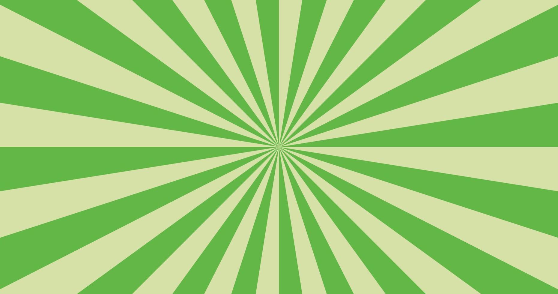 Abstract explosion background in gradient green color. Asian style glare effect. Sunshine sparkle pattern. Vector illustration of a radial ray. Narrow beam. For backdrops, posters, banners, covers.
