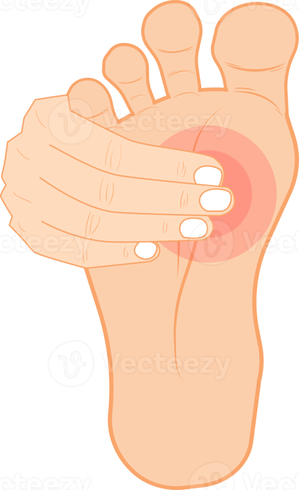 de ene hand masseert de voet voor een goede gezondheid, ontspanning, stressverlichting. png
