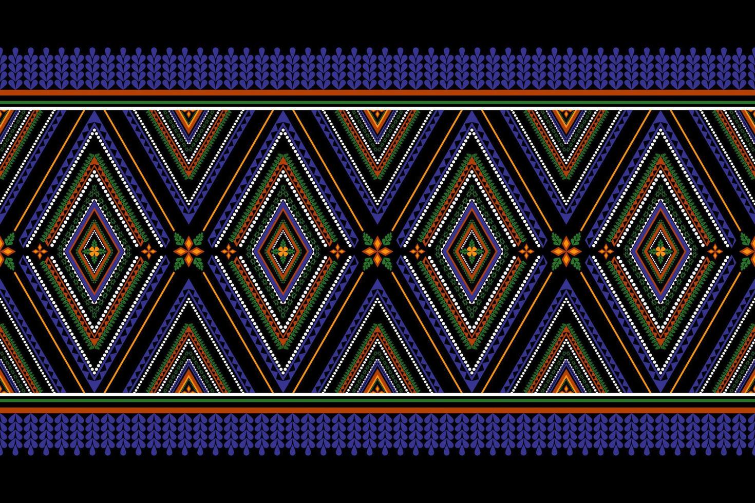 patrón étnico azteca tradicional. patrón geométrico en tribal. flor, decoración de borde. diseño para fondo, papel tapiz, ilustración vectorial, textil, tela, ropa, batik, alfombra, bordado. vector