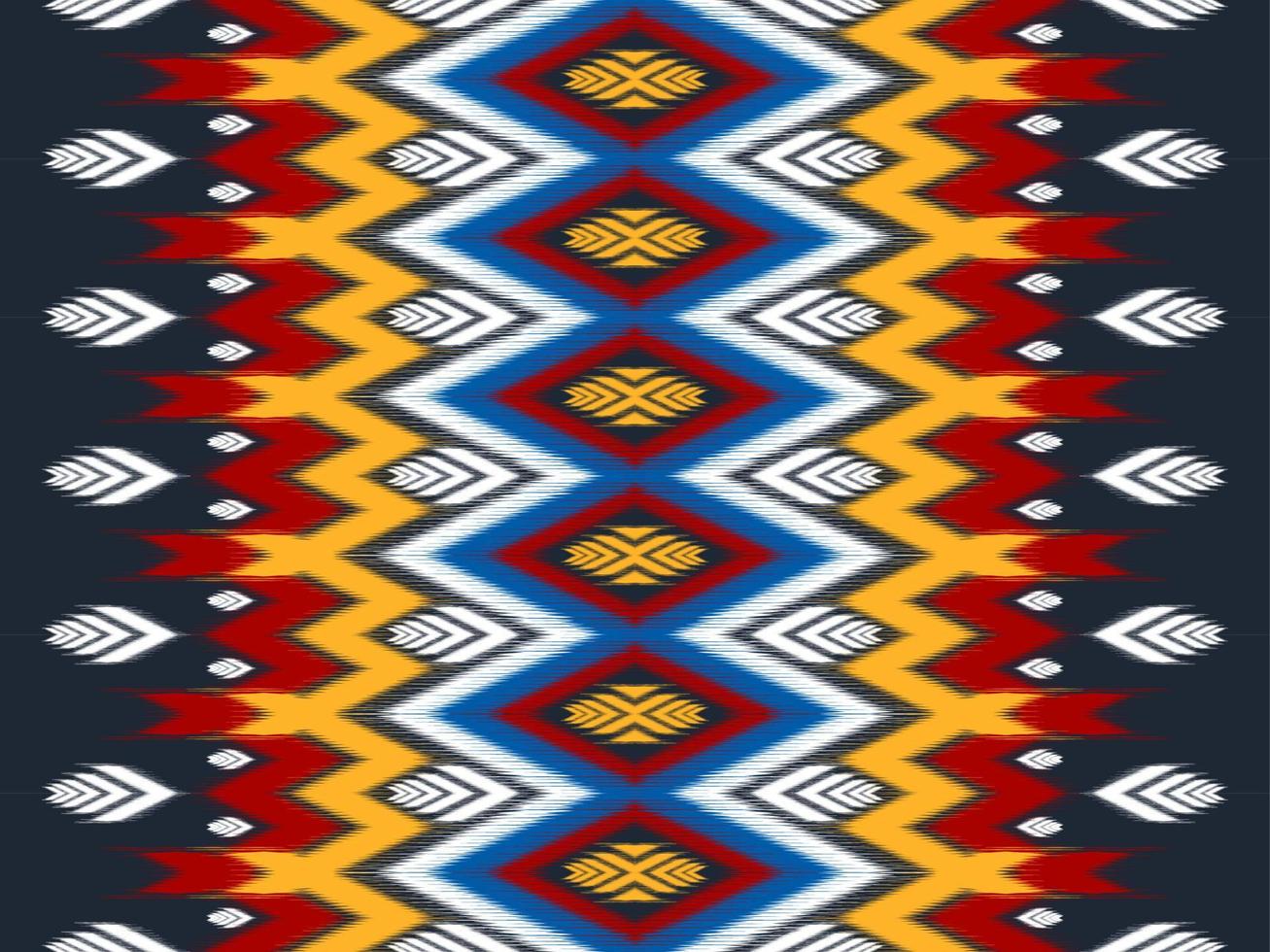 colorido patrón étnico. patrón sin costuras ikat en estilo tribal, bordado folclórico y mexicano. rayas geométricas. diseño para fondo, papel tapiz, ilustración vectorial, tela, ropa, alfombra. vector