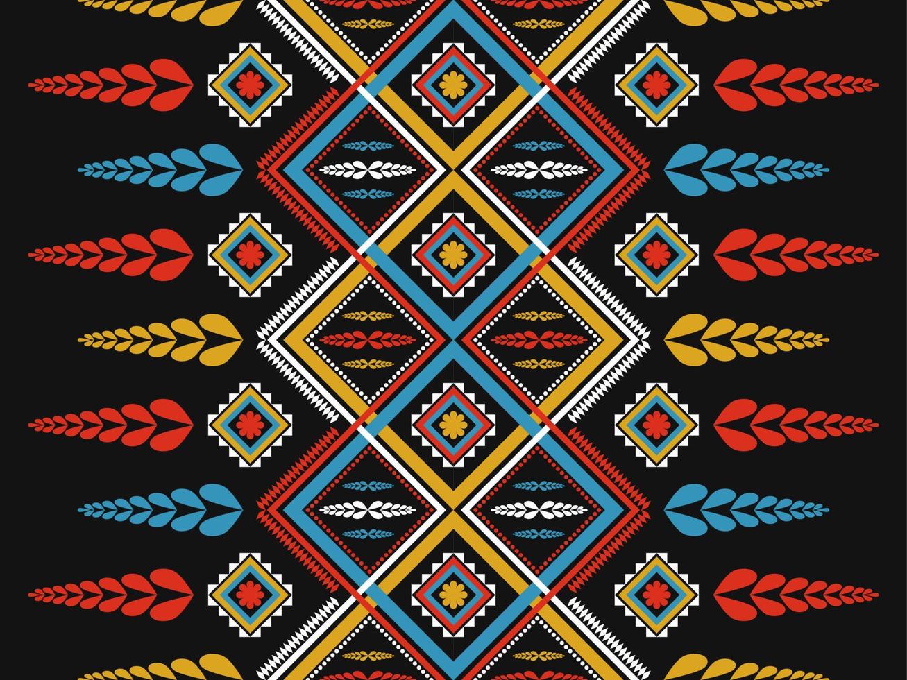 Abstract ethnic flower art. geometric oriental seamless pattern traditional. Tribal style striped. Design for background, wallpaper, vector illustration, fabric, clothing, batik, carpet, embroidery.
