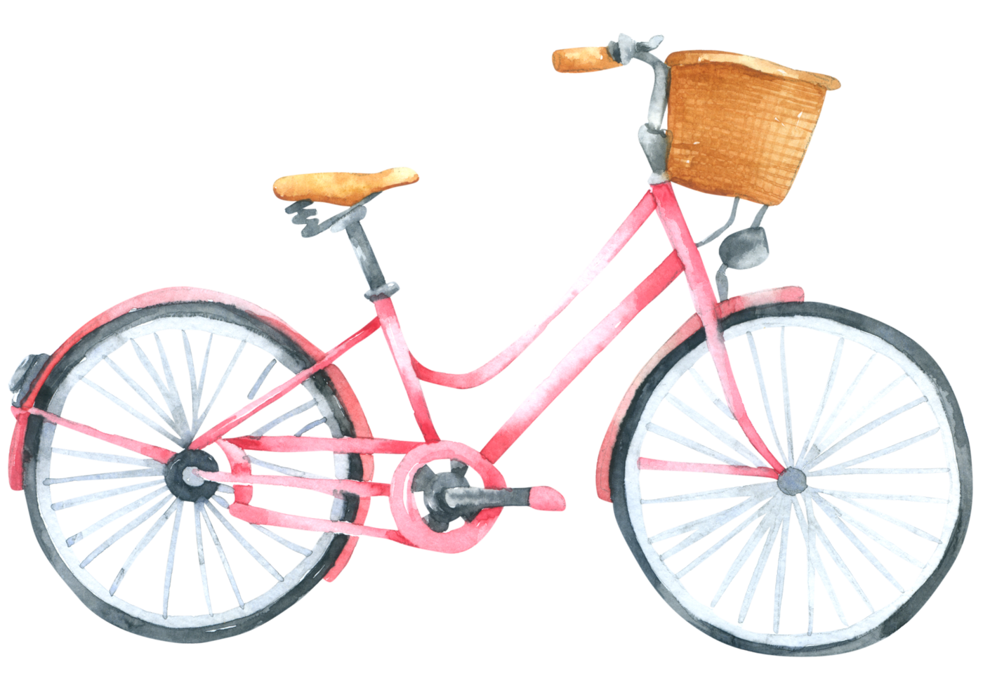 bicycle watercolor hand paint png