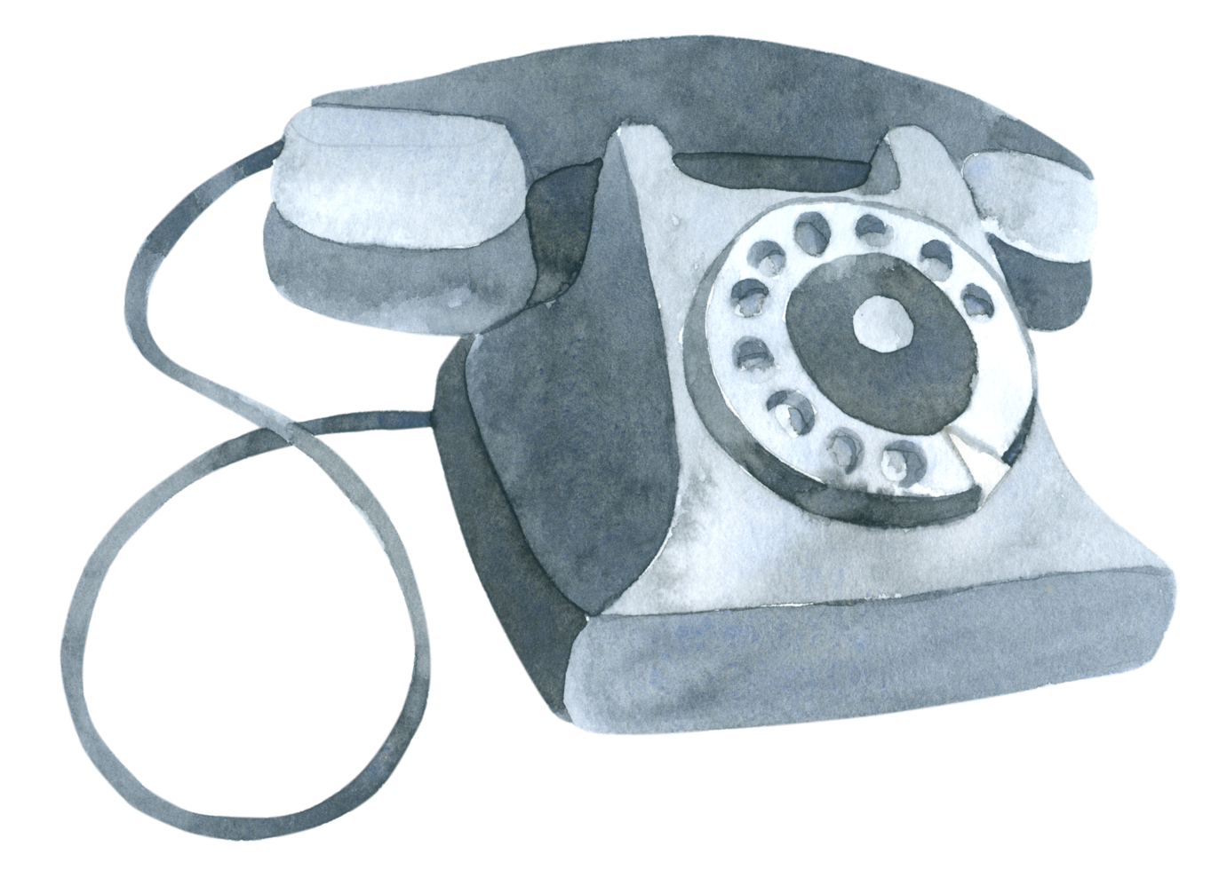 Old Telephone watercolor png