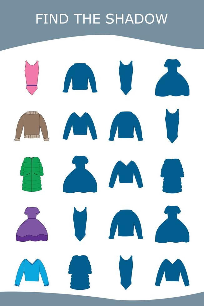 Find the correct shadow. Educational game for children. vector