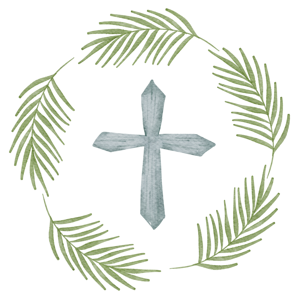 croix aquarelle de pâques png