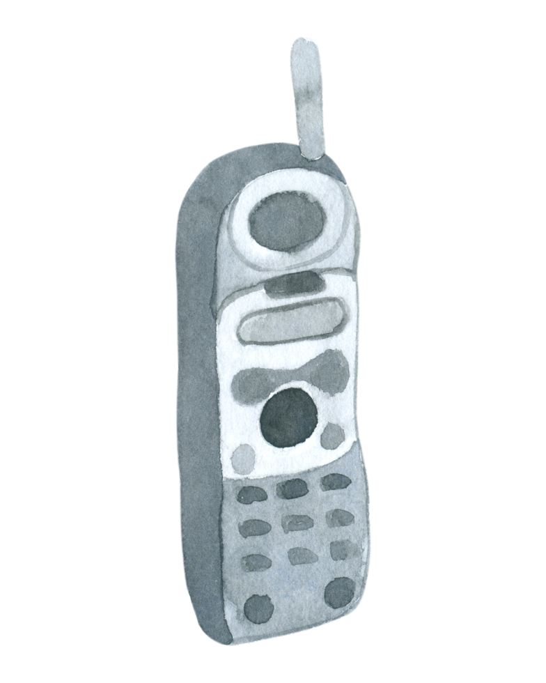 oude telefoon aquarel png