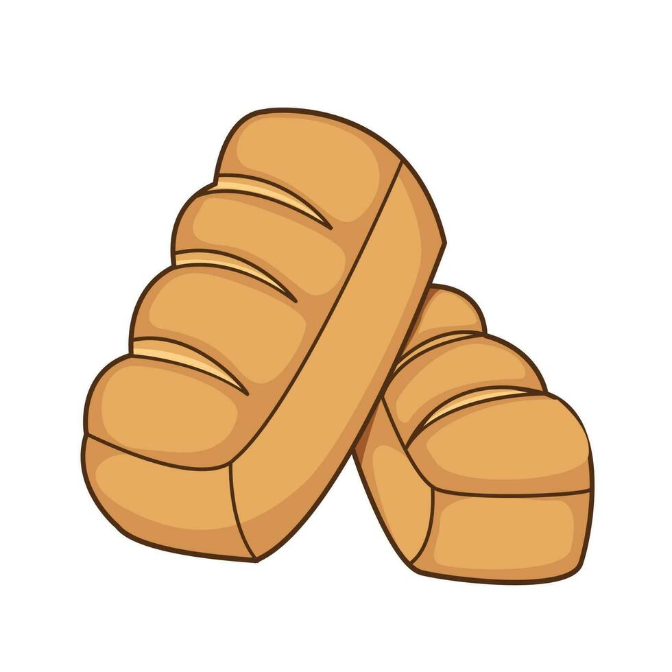 Vector bread icon. Illustration of sliced bread. whole wheat bread isolated on white background. bakery symbol