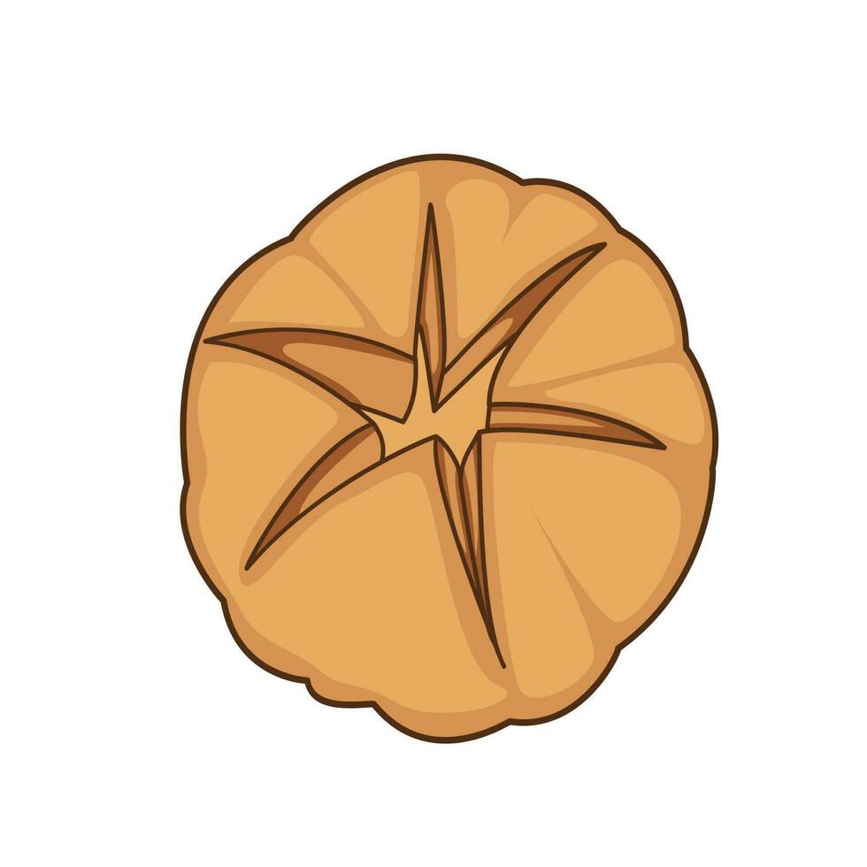 icono de pan vectorial. ilustración de pan rebanado. pan integral aislado sobre fondo blanco. símbolo de panadería vector