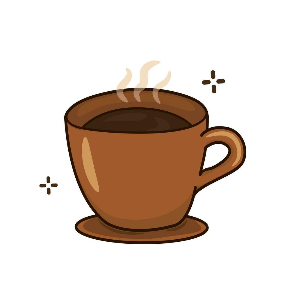 Vector graphics of hot coffee cup isolated on white background