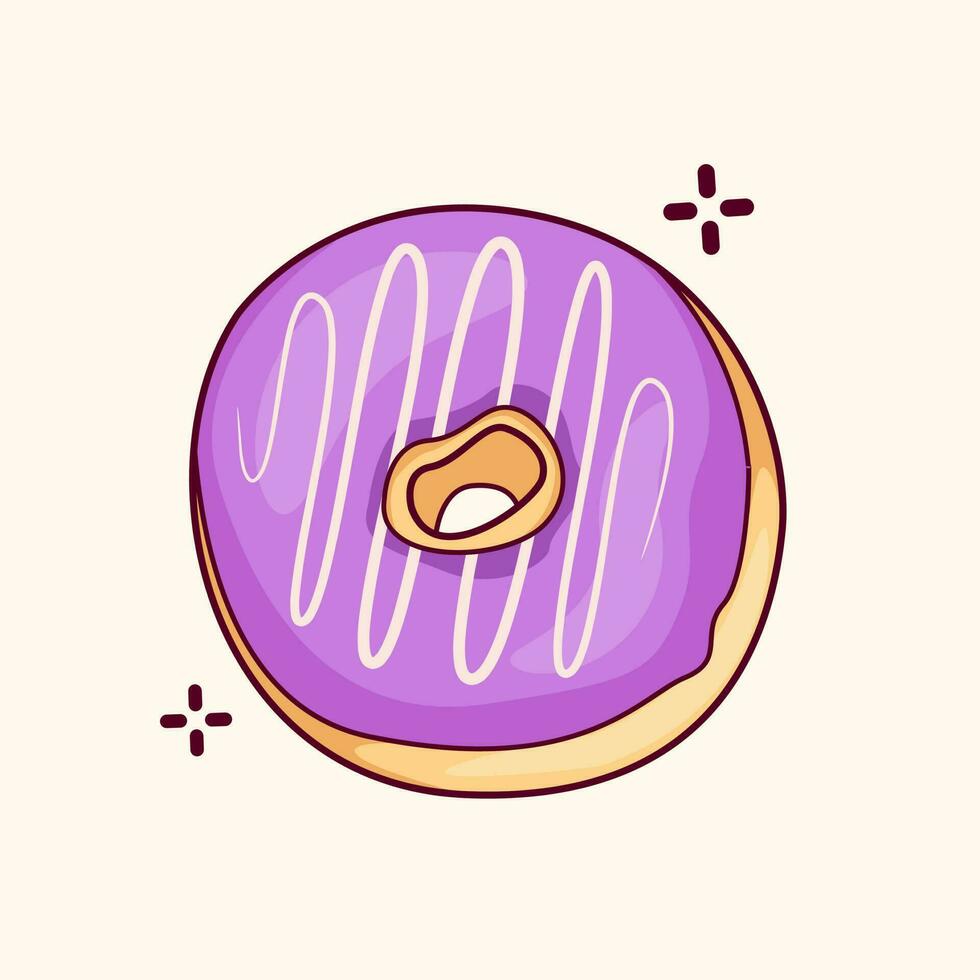 Vector graphic illustration of donut with melted sweet and delicious jam